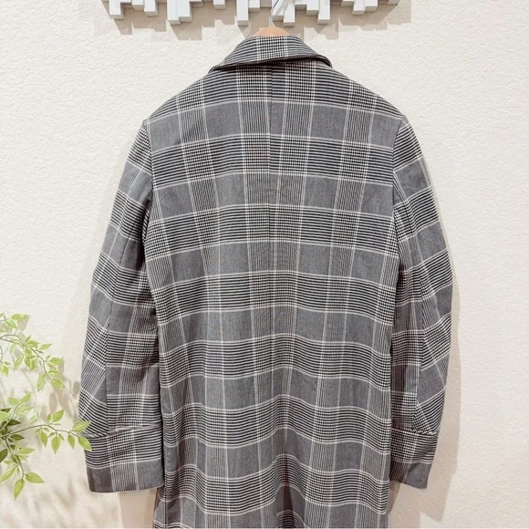 J.ING Jing Glen Plaid Print Oversized Lightweight Coat Jacket Size M Preowned - Picture 10 of 11